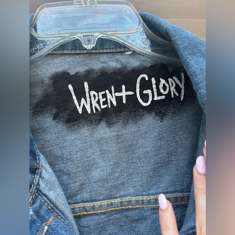 Wren + Glory Denim Hand Painted Jacket - Picture 9 of 11